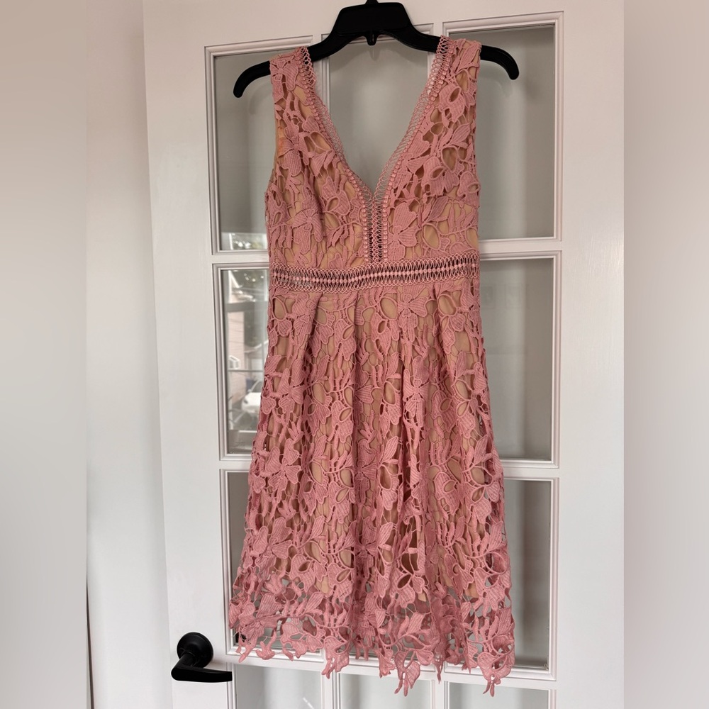 Pink embroidered dress